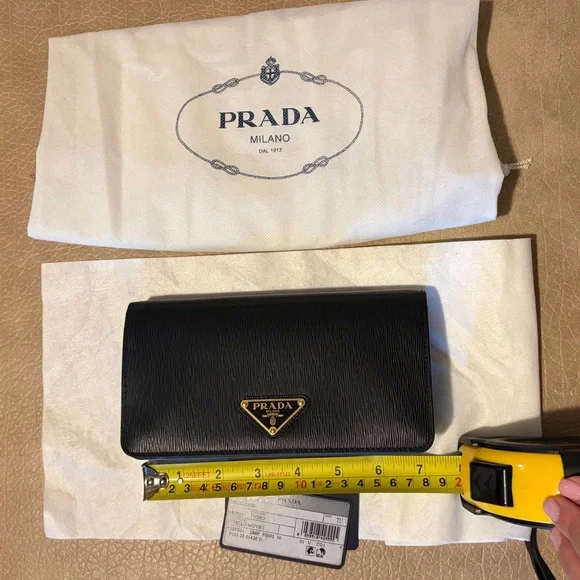 Prada Black Saffiano Leather Mini Bag with Gold hardware - Picture 2 of 10